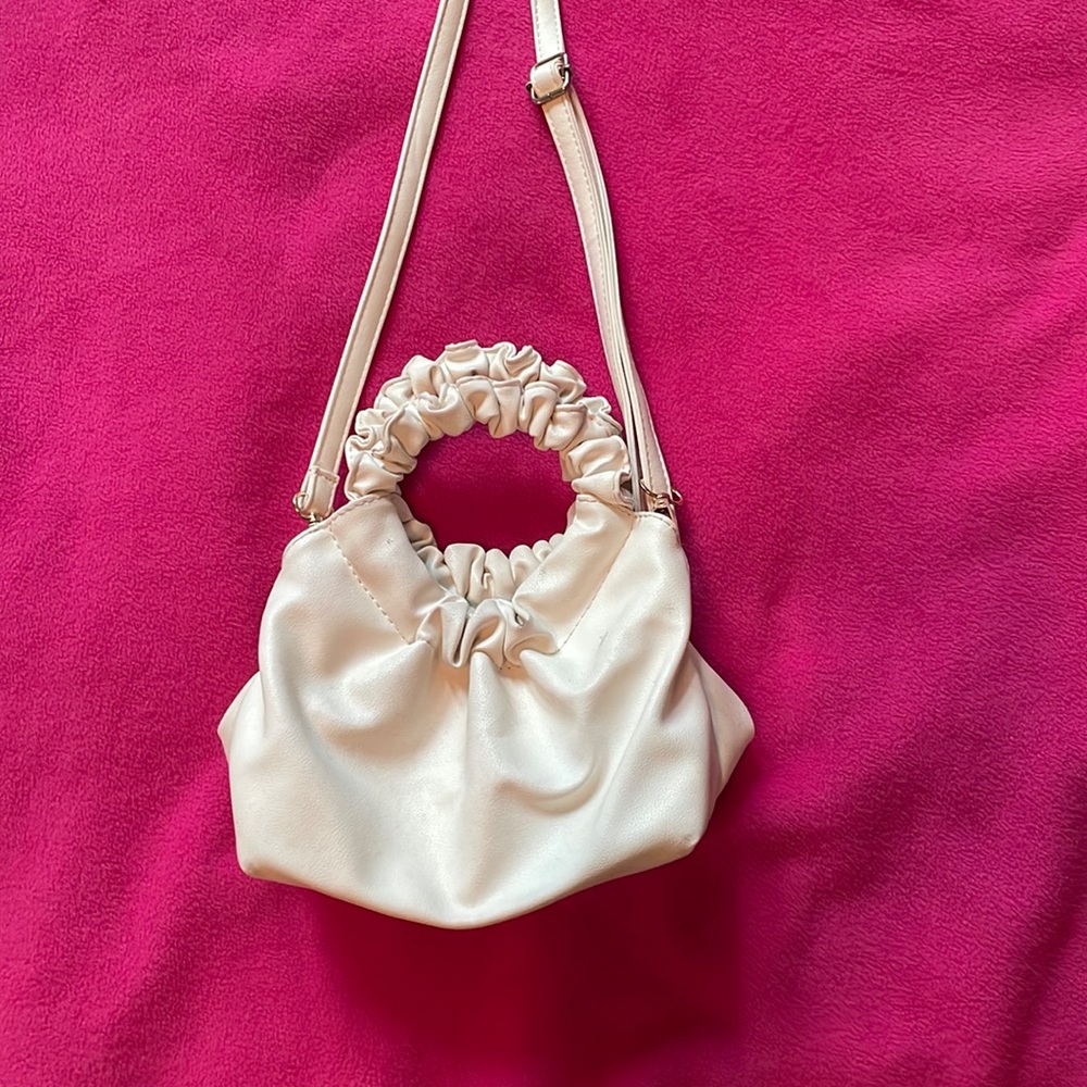 Ruched white purse